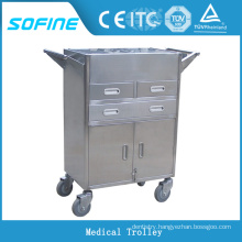 SF-HW3720 stainless steel hospital nurse trolley